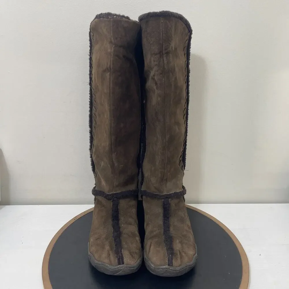 Patagonia Scamperdown Boots Women 9.5 Brown Suede Polartec‎ Thinsulate Warm